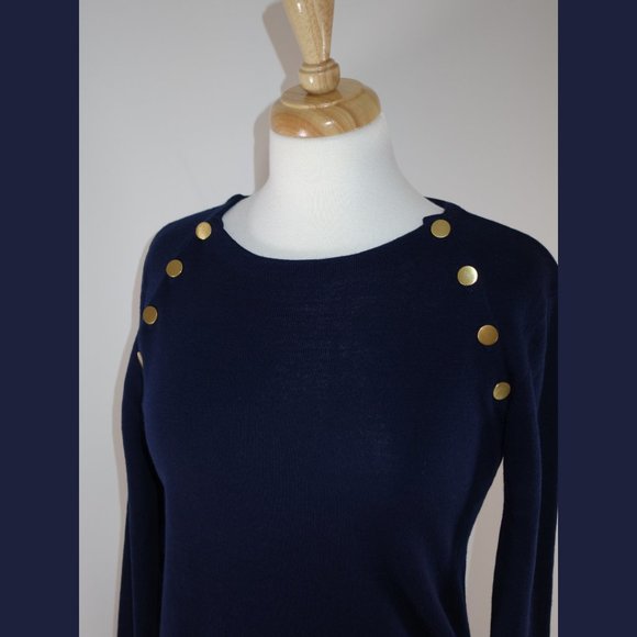 Filippa K Navy Blue 100% Merino Wool Sweater - Size 6 - Picture 9 of 14